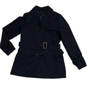 Banana Republic Navy Belted Cotton Trench Jacket Size Medium Classic Coastal